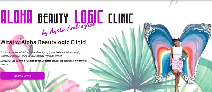 landing page of beauty clinic website